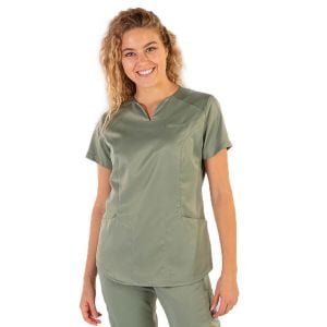 Casaca peach Lia verde caqui para mujer